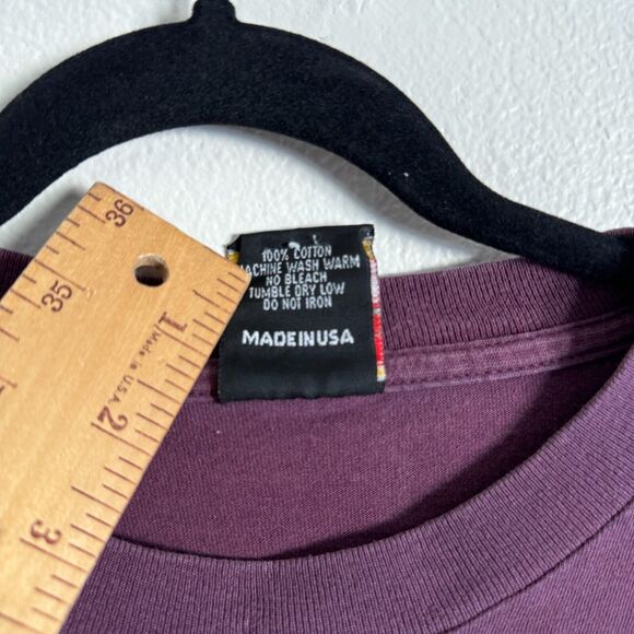 Vintage 1996 90s Sturgis Biker 3D Emblem Black Hills Rally Wolf L T-Shirt Crop - Picture 6 of 10